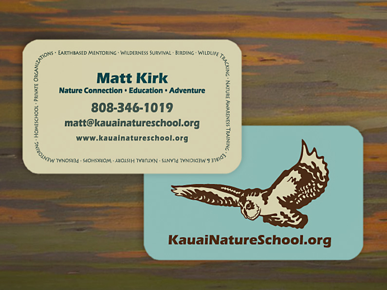 business card design: Kauai Nature School