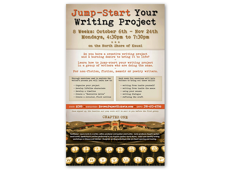 flyer ad design: Laura Lentz Jump-Start Writing