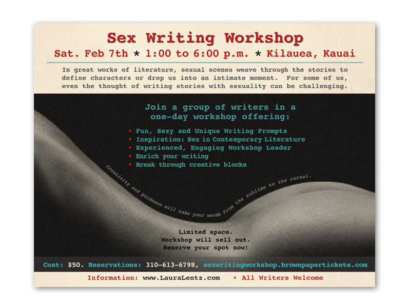 flyer ad design: Laura Lentz Sex Writing