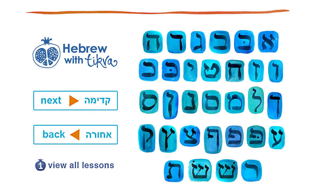 Hebrew with Tikva - art and brand elements by Limor Farber Design Studio